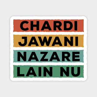 CHARDI JAWANI NAZARE LAIN NU - PUNJABI PHRASE Magnet