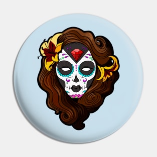 Day of the dead sugar skull pinup girl Pin