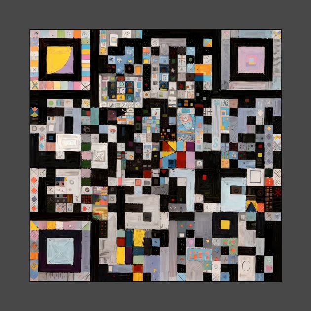 RickRoll QR Code Abstract Painting by ravel.live