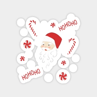 Peppermint Santas Magnet