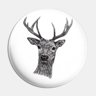 animal deer face in black and white Pin