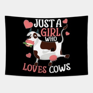 Cow Just A Girl Who Loves Cows Farmer Animal Farm Milk Tapestry