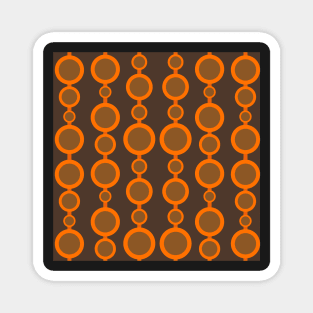 burnt orange mid century circle pattern Magnet