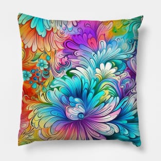 Rainbow flowers 6 Pillow