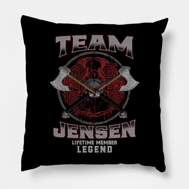 Jensen Name - Lifetime Member Legend - Viking Pillow by Stacy Peters Art