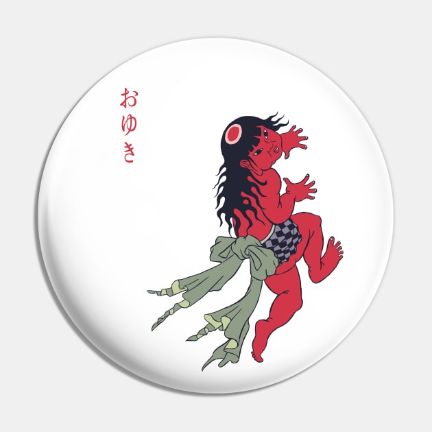 Oyuki Red Demon + Oyuki Hag Front & Back Pin by PreservedDragons