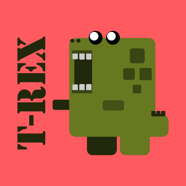 trex rectangle cute character by GNY