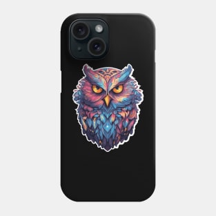 Luminous Nocturne: Holographic Owl Splendor Phone Case