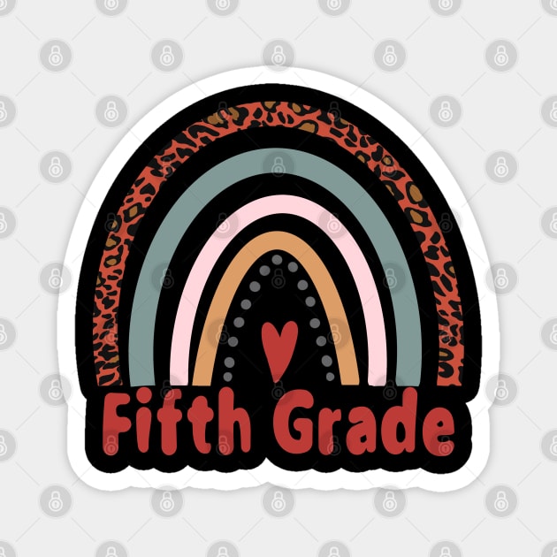 Fifth Grade Gift Leopard Rainbow Magnet by The Little Store Of Magic