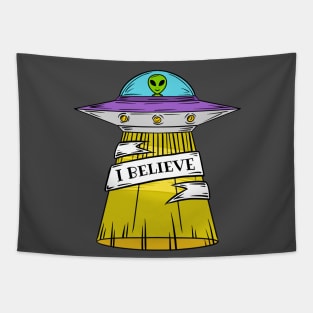 I Believe In Aliens Outer Space UFO Area 51 Tapestry