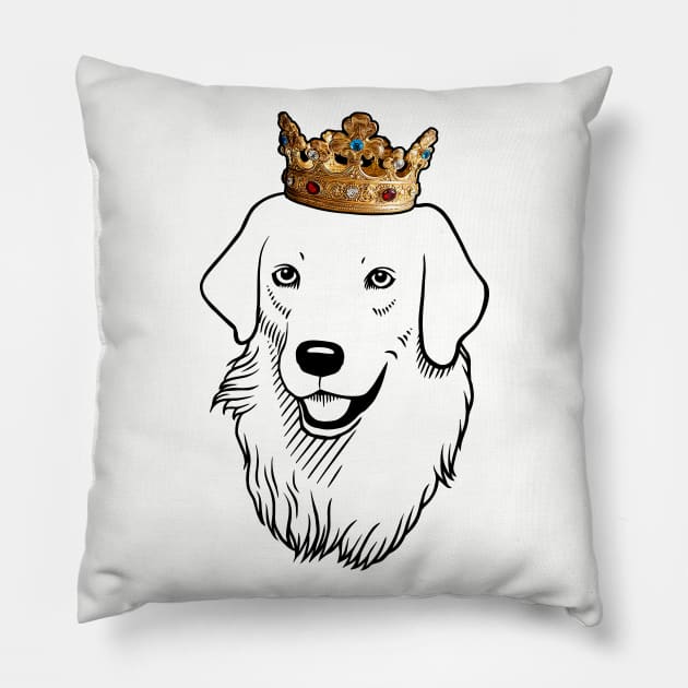 Kuvasz Dog King Queen Wearing Crown Pillow by millersye