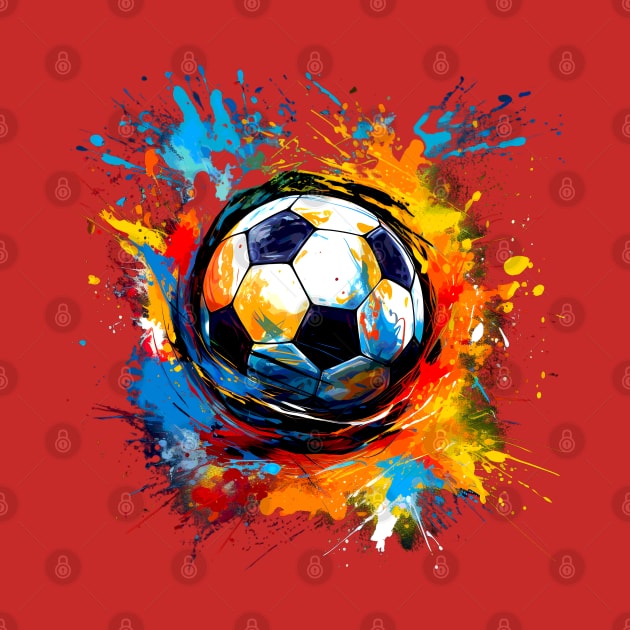 Soccer Ball With Paint Splashes Design for Soccer Fans by Pine Hill Goods