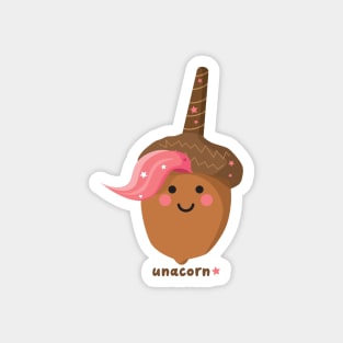Cute Pink Haired Unacorn (Unicorn/Acorn) Magnet
