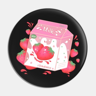 Retro 90s Japanese Kawaii Strawberry Milk Shake Carton Pin