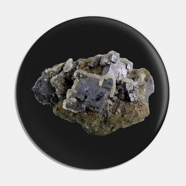 Galena Mineral Sample Pin by seekingcerulean