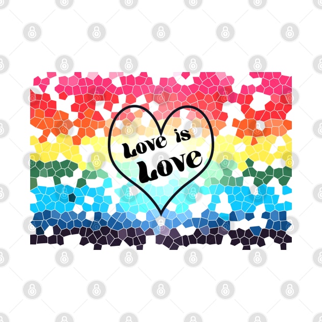 Love is Love Mosaic Pride Flag Design by PurposelyDesigned