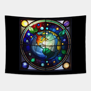 Stained Glass Earth Inspiration Tapestry