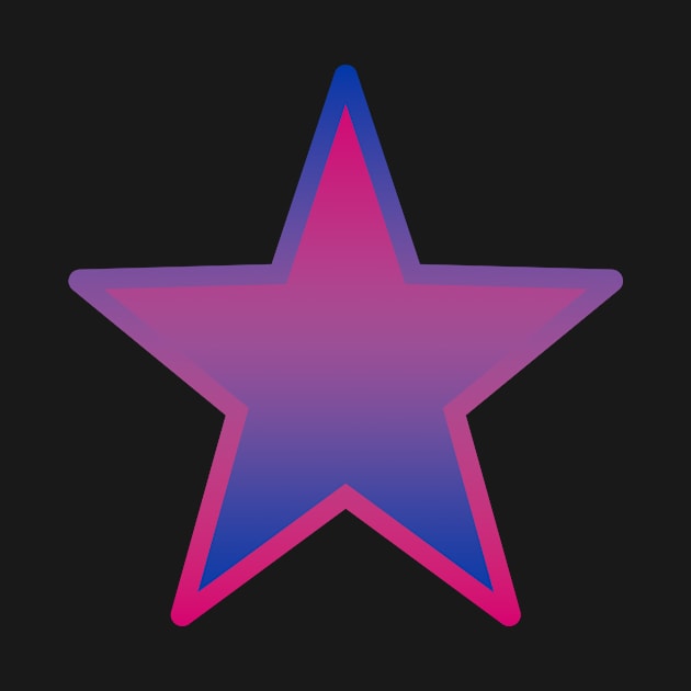 Bi+ Star (Bi Flag with upside-down Bi Flag outline) by opalaricious