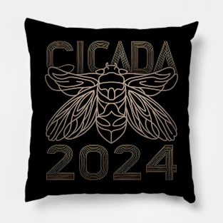 "Cicada 2024 Edition" Golden design, T-Shirt Pillow