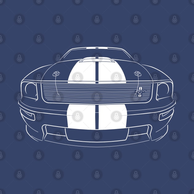 Ford Mustang GT - front stencil, white by mal_photography