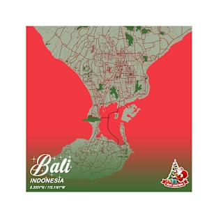 Bali - Indonesia Christmas Map T-Shirt