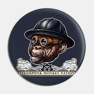 Steampunk Monkey Nation Pin