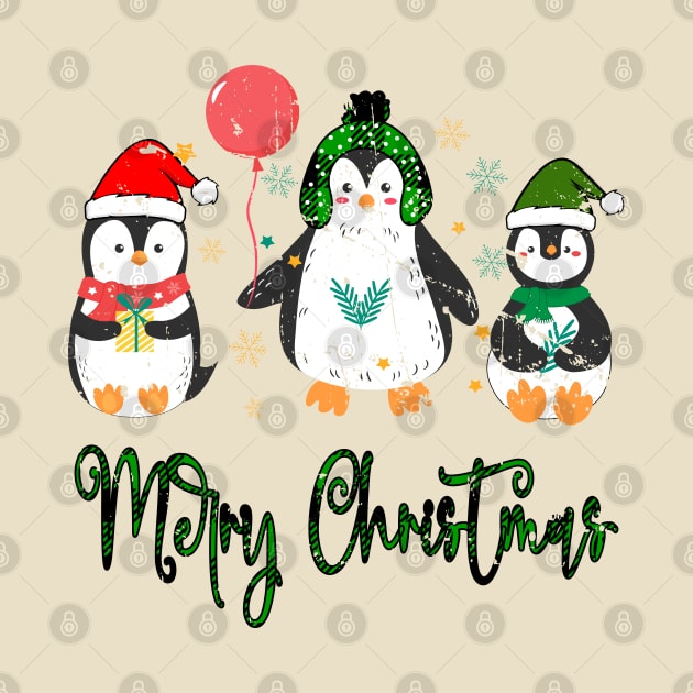 Christmas Penguin, Penguin In Santa Hat Winter Nature, Holiday Penguin, Cute Christmas, Girl Penguin by UranusArts