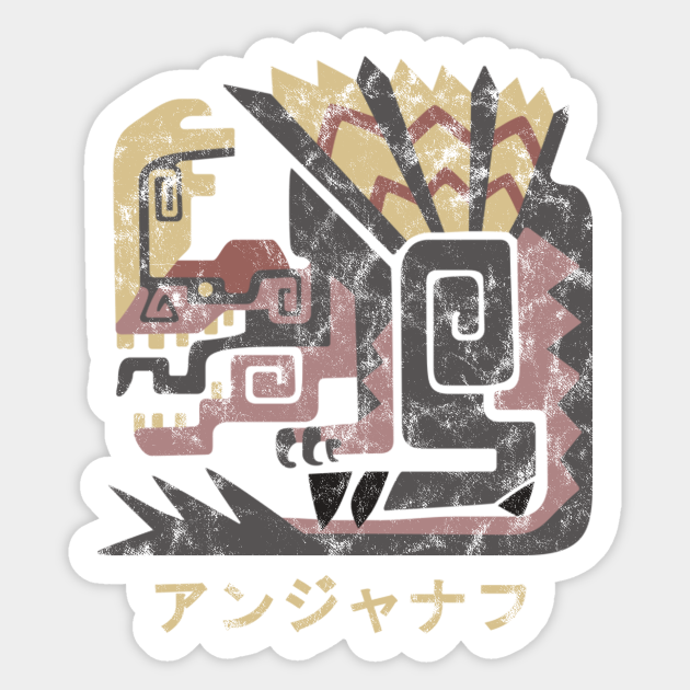 Monster Hunter World Anjanath Kanji Icon Monster Hunter Autocollant Teepublic Fr Even when it's enraged and powered up, it does a fulgur i found easier to beat than anjanath was in the base game as my first wall monster, pretty. teepublic