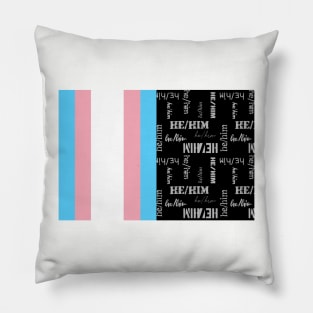 Trans Flag, He/Him Pronouns - Identity Pride Pillow