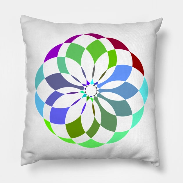 Colorful Abstract Circle Pillow by OssiesArt