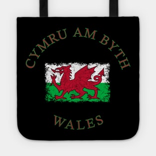 Flag of Wales UK Cymru Am Byth - seal - symbol - logo emblem retro vintage Tote