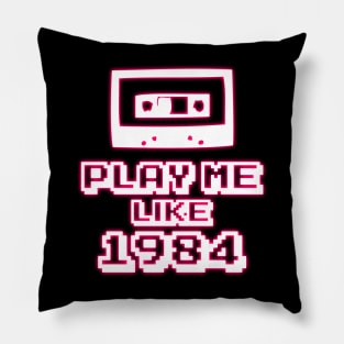 1984 retro tape Pillow