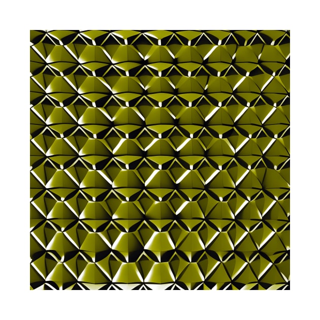 3D Geometric Polygon (Dark Yellow) by SmartPufferFish