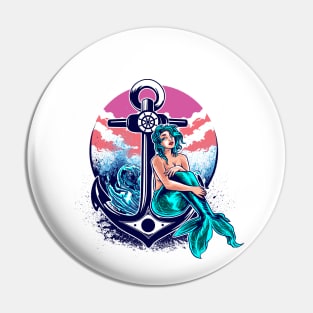 Mermaid leaning against the anchor Pin