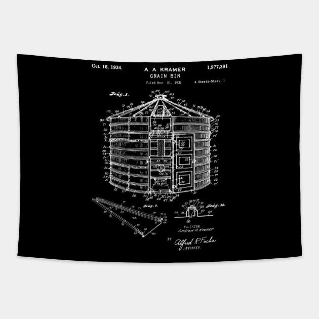 Grain Storage Bin Patent 1931 Tapestry by Anodyle