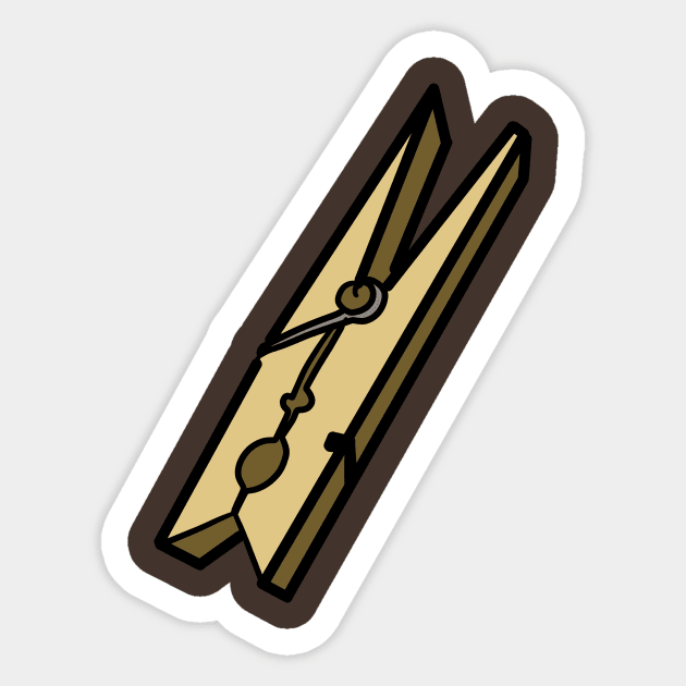 Wood Clothes Pin - Clothes Pin - Sticker