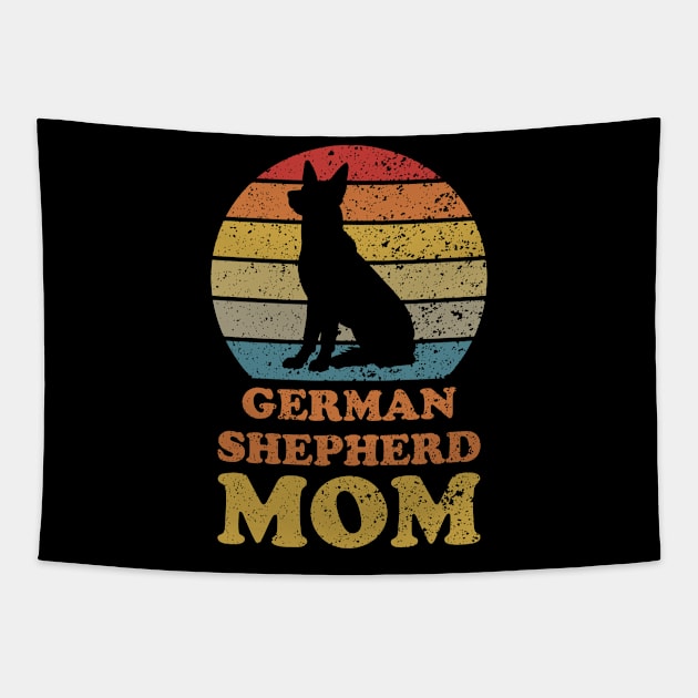 Retro Sunset German Shepherd Mom Tapestry by AmazingDesigns