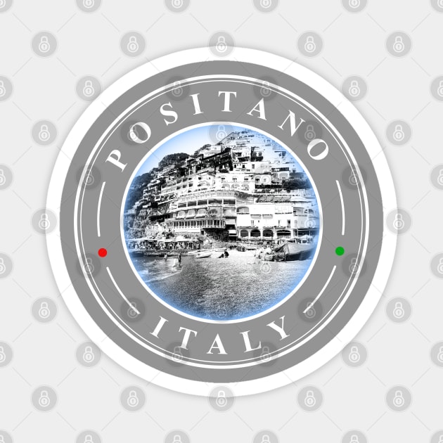 Positano Italy - circular design Magnet by AnturoDesign