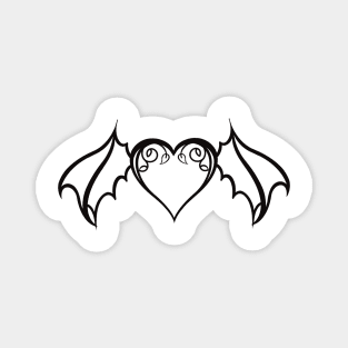 Black Bat Heart Magnet