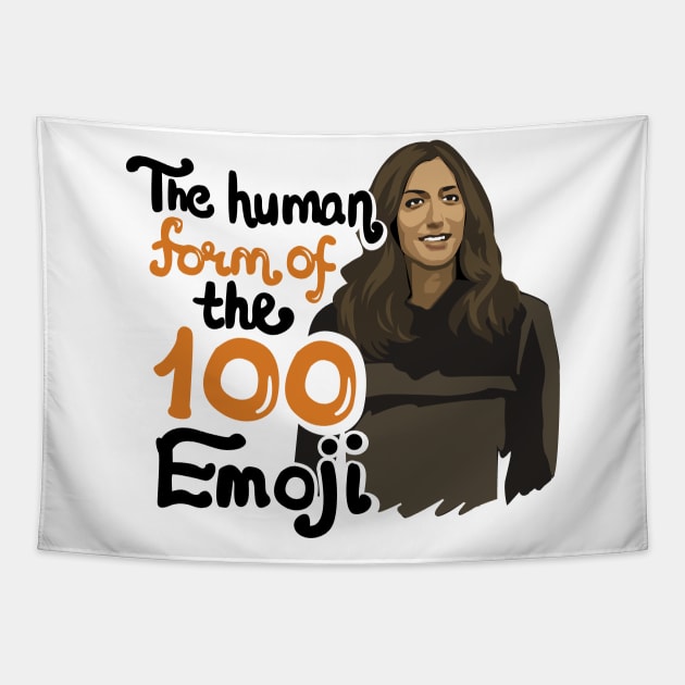 Gina Linetti The Human Form of the 100 Emoji Tapestry by KsuAnn