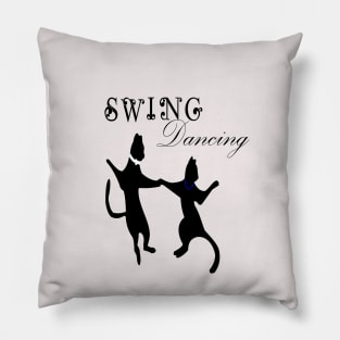 funny cats swing Pillow