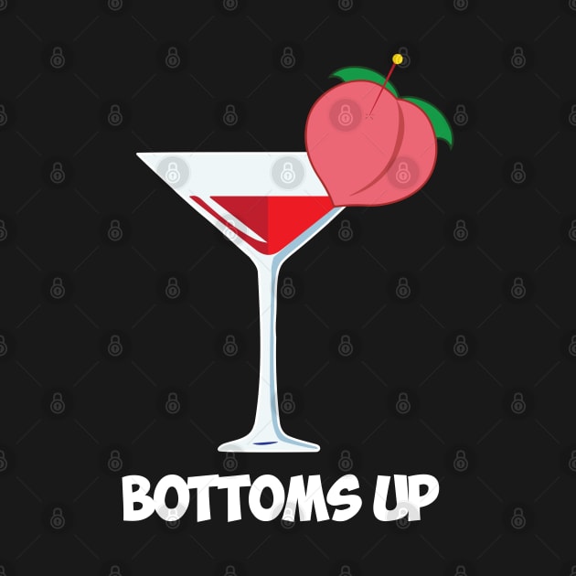 Bottums up! Peaches Drinking Pun by alltheprints