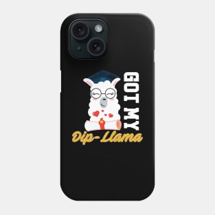 Got my dip llama funny graduation grad diploma col Phone Case