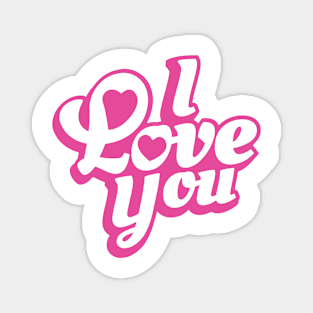 I Love You Retro Valentine Magnet