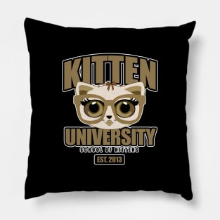 Kitten University - Brown Pillow