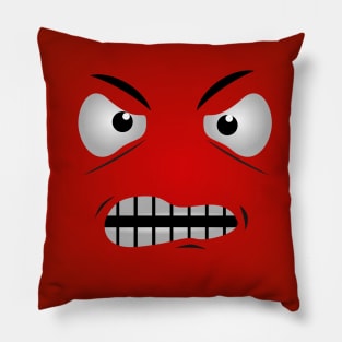 Cute Cartoon Face Emoji Angry Expression Pillow