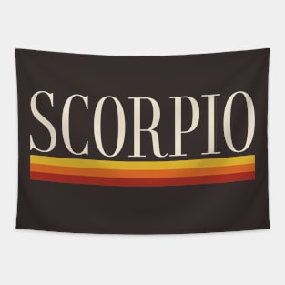 Scorpio Zodiac Vibes in Retro Stripes Tapestry