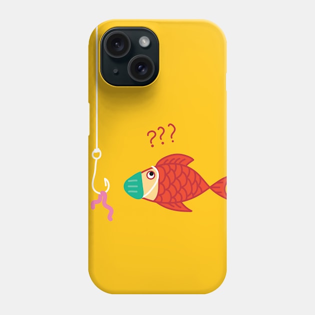 A Funny fish illustration when pandemic Covid-19 Phone Case by Ginanto