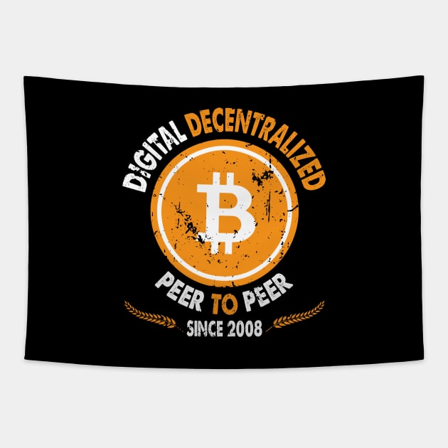 bitcoin vintage Tapestry by Teebee