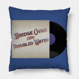 RETRO VINYL OVER BRIDGE 1970 Pillow
